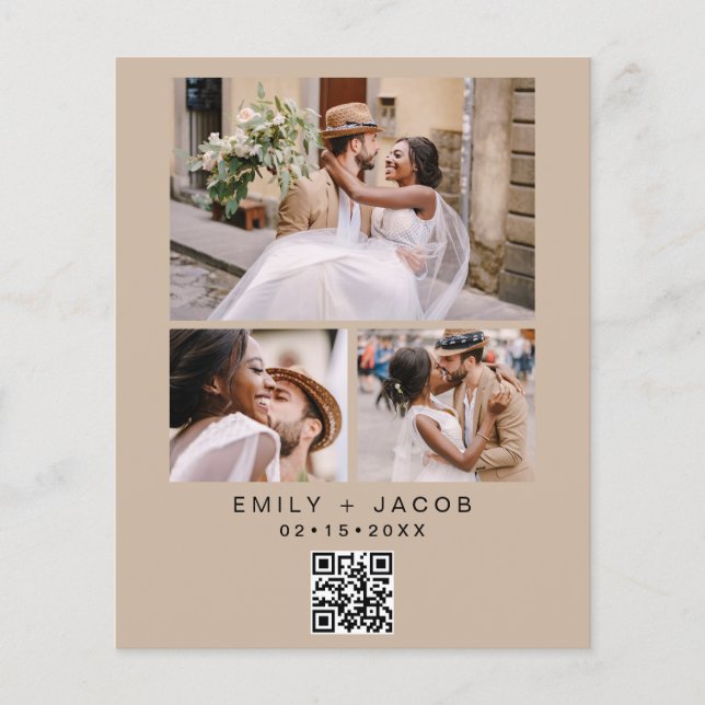 Budget QR Code Minimalistisch Terracotta Wedding F (Vorderseite)