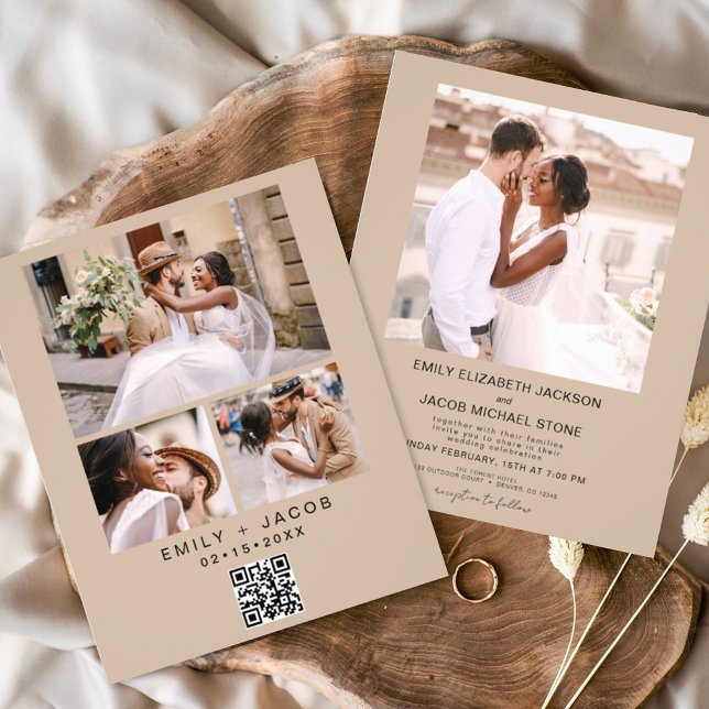 Budget QR Code Minimalistisch Terracotta Wedding F Flyer (Von Creator hochgeladen)