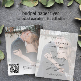 Budget QR CODE Moderne Foto Hochzeit Einladung Flyer