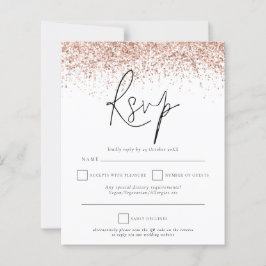 Budget QR Code Rose Gold Glitzer Wedding RSVP