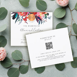 Budget QR CODE rustic elegant wedding invitation