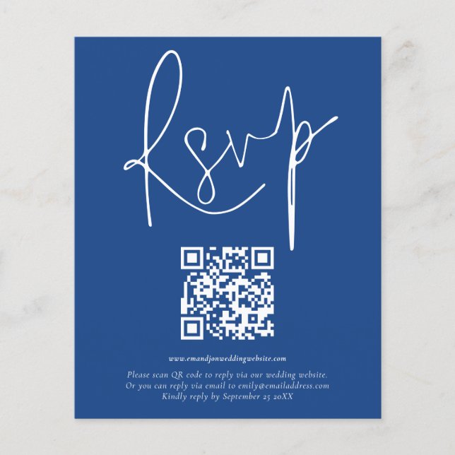 Budget QR Code Skript Hochzeit Blue UAWG (Vorderseite)