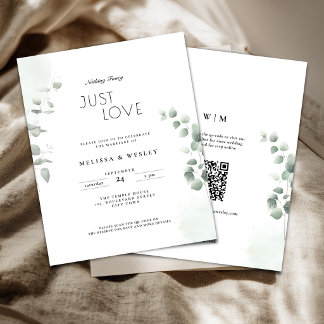 Budget-QR-Code-Trendy-Greenery-Hochzeits-Einladung