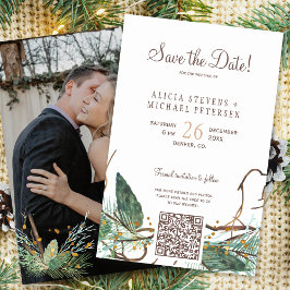 Budget QR Code Wald FOTO Hochzeit speichern Sie da