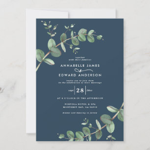 Budget QR Code Watercolor Eukalyptus botanisch Einladung