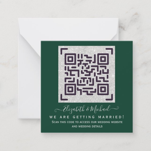 Budget QR Code Website UAWG Hotel Wedding Details Mitteilungskarte (Vorderseite)
