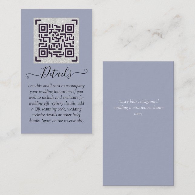 Budget QR Code Website UAWG Hotel Wedding Details Visitenkarte (Vorne/Hinten)