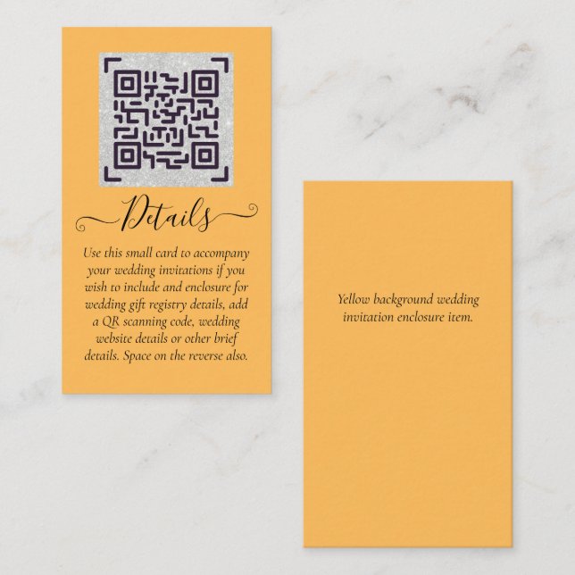 Budget QR Code Website UAWG Hotel Wedding Details Visitenkarte (Vorne/Hinten)