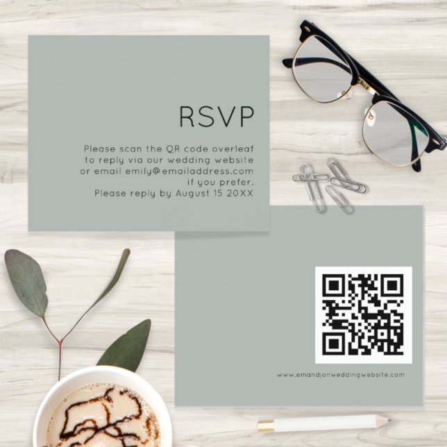 Budget QR Code Wedding Silvery Sage Green UAWG (Von Creator hochgeladen)