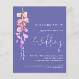 Budget QR Eukalyptus Periwinkle Wedite Einladung