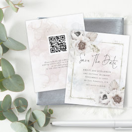 Budget QR Floral Watercolor Hochzeit Sichern Sie d