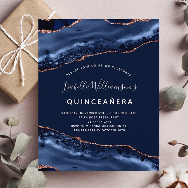 Budget Quinceanera Age Marmor Blau Rose Gold (Von Creator hochgeladen)