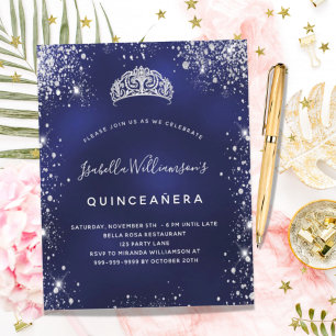 Budget Quinceanera blauer Glitzer Staub Tiara