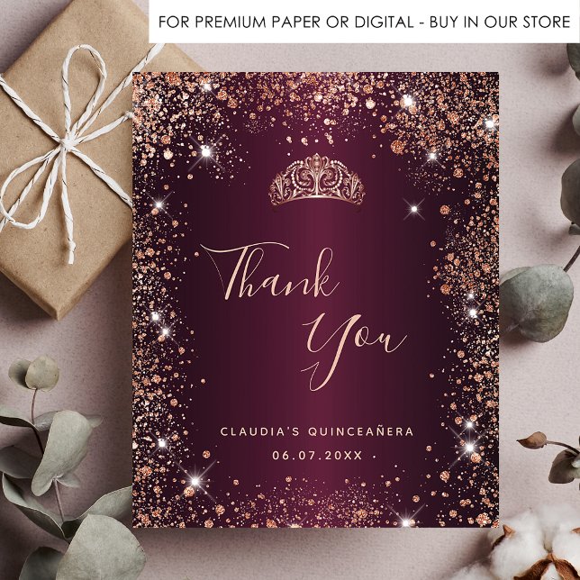 Budget Quinceanera burgundy Rose gold Vielen Dank (Von Creator hochgeladen)