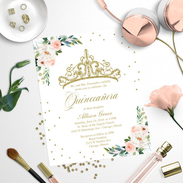 Budget Quinceanera Einladung Bilingual Tiara (Von Creator hochgeladen)