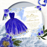 Budget Quinceanera Einladung Royal Blue Gown<br><div class="desc">Elegante königsblaue florale erschwingliche Quinceanera Party 4.5"x5.6" Einladungen. BITTE BEACHTEN SIE: Die Umschläge sind NICHT INKLUSIVE; passende Umschläge sind separat erhältlich. ANPASSUNG: Bitte senden Sie mir eine Nachricht durch den Chat, wenn Sie eine Anpassung, als Farbänderung benötigen. ÄNDERN DER BESTEHENDEN BESTELLUNG/VERSANDZEIT, ETC, wenden Sie sich bitte direkt an den Zazzle...</div>