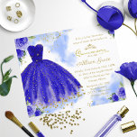 Budget Quinceanera Einladung Spanisch Royal Blue<br><div class="desc">Elegante königsblaue florale erschwingliche Quinceanera Party 4.5"x5.6" Einladungen. BITTE BEACHTEN SIE: Die Umschläge sind NICHT INKLUSIVE; passende Umschläge sind separat erhältlich. ANPASSUNG: Bitte senden Sie mir eine Nachricht durch den Chat, wenn Sie eine Anpassung, als Farbänderung benötigen. ÄNDERN DER BESTEHENDEN BESTELLUNG/VERSANDZEIT, ETC, wenden Sie sich bitte direkt an den Zazzle...</div>