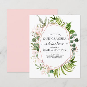Budget Quinceanera Eukalyptus Rose Gold Geometrie