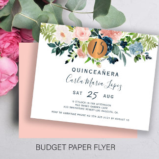Budget Quinceañera Geburtstagsfeier Flyer