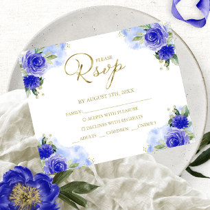 Budget Quinceanera Königlich Blau Antwortkarte
