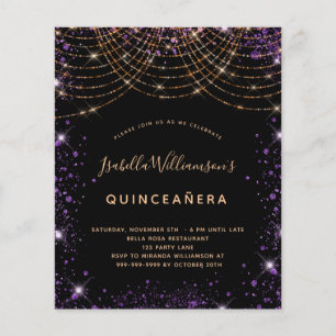 Budget Quinceanera lila Glitzer Staub