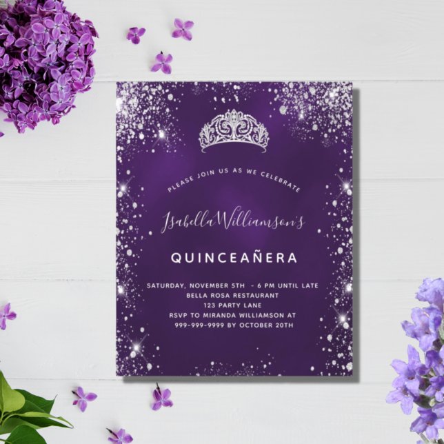 Budget Quinceanera lila Glitzer Tiara (Von Creator hochgeladen)