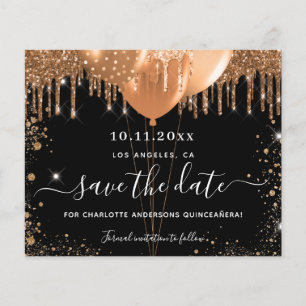 Budget Quinceanera Party schwarzes Gold Save the D