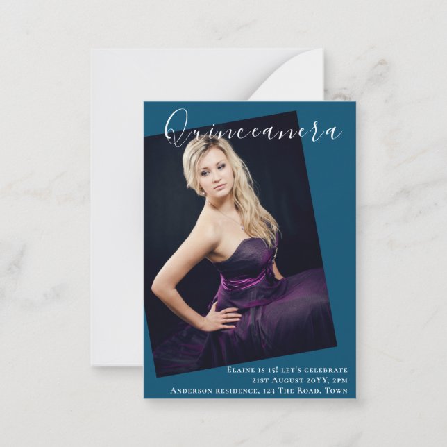 BUDGET Quinceanera PHOTO Invitation Faire-part (Devant)