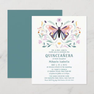 Budget Quinceañera Pink Lila Butterfly Floral