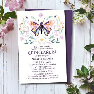 Budget Quinceañera Pink Lila Butterfly Floral Flyer