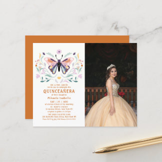 Budget Quinceañera Rosa Schmetterling Foto Blümche