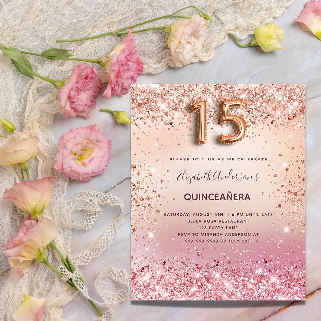 Budget Quinceanera Rose Gold Rosa Glitzer (Von Creator hochgeladen)