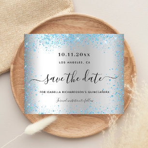 Budget Quinceanera silberblau Save the Date