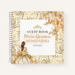 Budget Radiant Or Floral Quinceanera Livre d'or