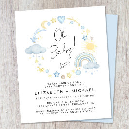 Budget Rainbow Baby Boy Couples Dusche Einladung