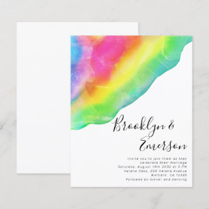 Budget Rainbow Gay Wedding Einladung