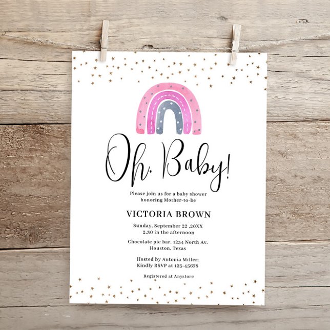 Budget Rainbow Girl Baby Shower Einladung (Von Creator hochgeladen)