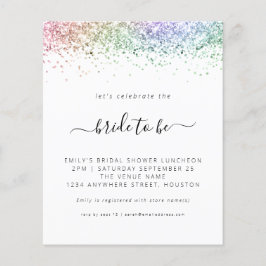 Budget Rainbow Glitzer Bridal Dusche Einladung