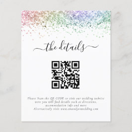Budget Rainbow Glitzer QR Code Hochzeitsdetails