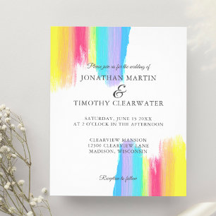 Budget Rainbow Schöne LGBTQ Hochzeit Einladung Flyer