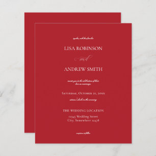 Budget Red Calligrafy Wedding