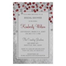 Budget Red Confetti Bridal Dusche Einladung