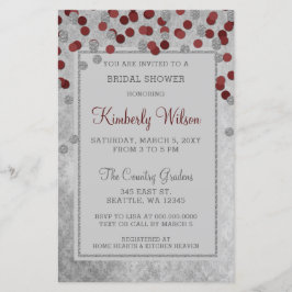 Budget Red Confetti Bridal Dusche Einladung