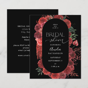 Budget Red Floral Black Brautparty