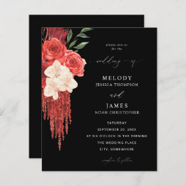 Budget Red Floral Wedding - Black