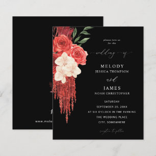 Budget Red Floral Wedding - Black