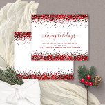 Budget Red Glitzer Borders Happy Holidays Card<br><div class="desc">Budget Red Glitzer Borders Happy Holidays Card. Eine günstige Alternative zum Preis von 4, 5" x 5, 6" in einem SEMI-GLOSS 110 lb CARD STOCK, der in der Dicke ähnlich wie eine Postkarte ist. Umschläge sind optional und etwas größer als die Kartengröße. Personalisieren Sie den Text einfach auf Ihre Daten....</div>