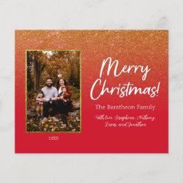 Budget Red Gold Glam Personalisiert Foto Family
