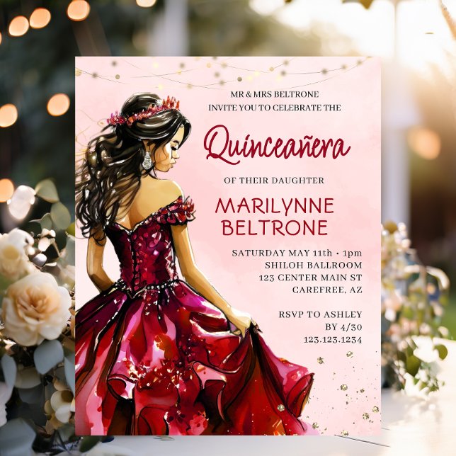 Budget Red Gold Princess Quinceañera (Von Creator hochgeladen)