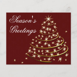 Budget Red Gold Weihnachtsbaum Weihnachtskarte